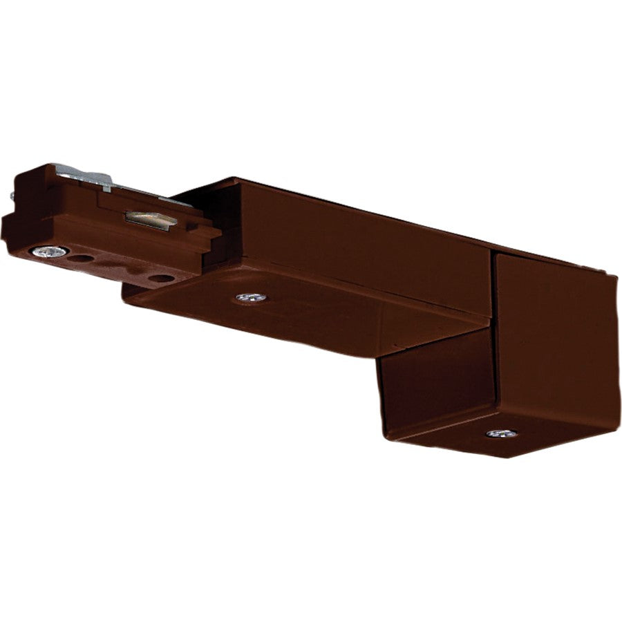 Nuvo Lighting Conduit 72in Track Live End | Transitional Brown | Dry Location Track Lighting | 1.25 x 0.5 in | Model TP203
