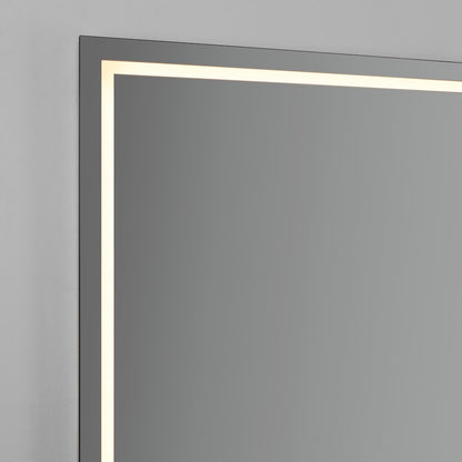 Oxygen Lighting Track 48X48 LED Mirror, Black