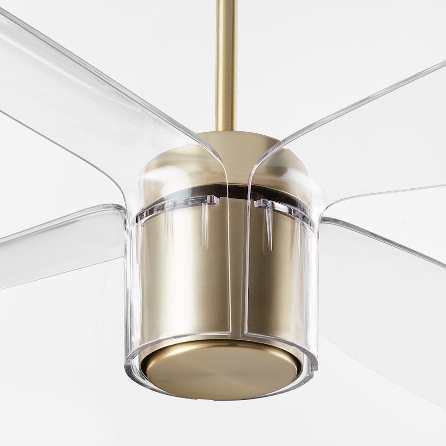 Oxygen Lighting Samaran 60" Ceiling Fan, Aged Brass/Clear