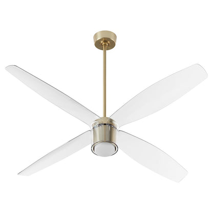 Oxygen Lighting Samaran 60" Ceiling Fan, Aged Brass/Clear