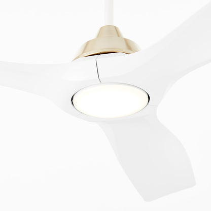 Oxygen Lighting Avalon 52" Ceiling Fan, Aged Brass/White Blades