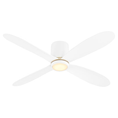 Oxygen Lighting Myriad 56" Hugger Ceiling Fan, White/Aged Brass