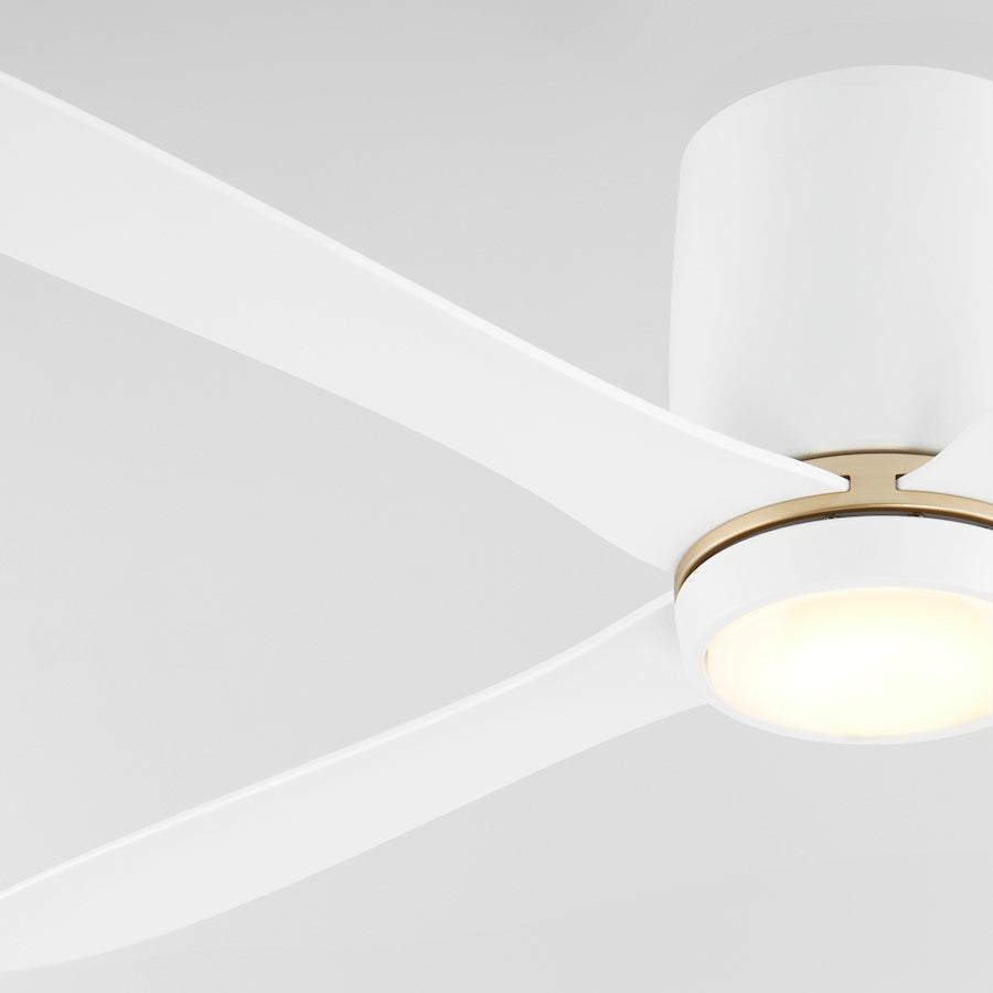 Oxygen Lighting Myriad 56" Hugger Ceiling Fan, White/Aged Brass