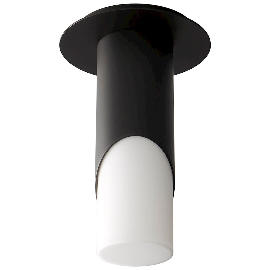 Oxygen Lighting Ellipse 1 Light Ceiling, White/Glass