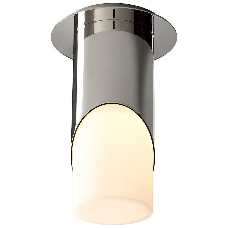 Oxygen Lighting Ellipse 1 Light Ceiling, White/Glass
