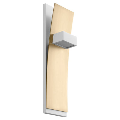Oxygen Lighting Dario 2700K Sconce, White/Aged Brass - 3-400-27640