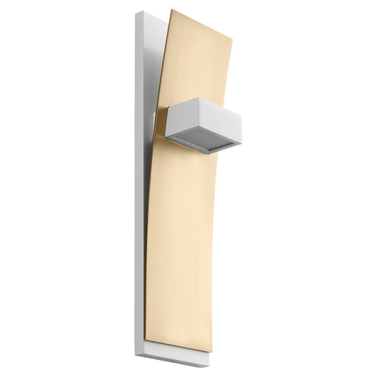 Oxygen Lighting Dario 2700K Sconce, White/Aged Brass - 3-400-27640