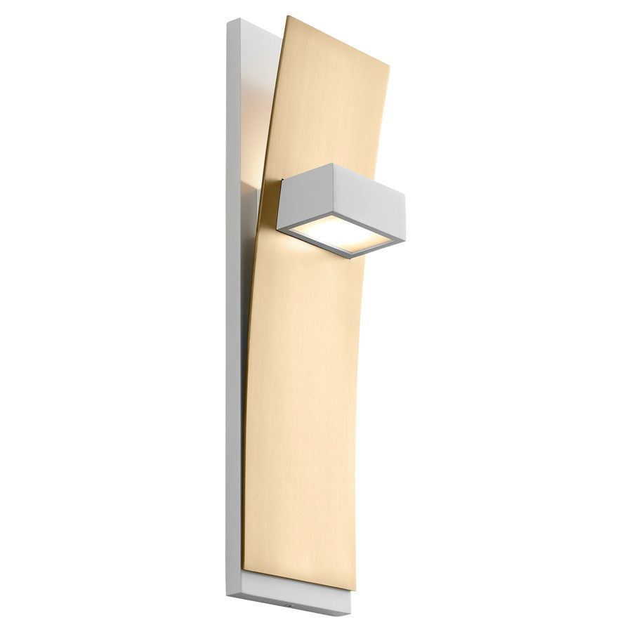 Oxygen Lighting Dario 3500K Sconce, White/Aged Brass