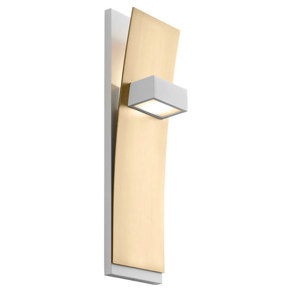 Oxygen Lighting Dario 4000K Sconce, White/Aged Brass
