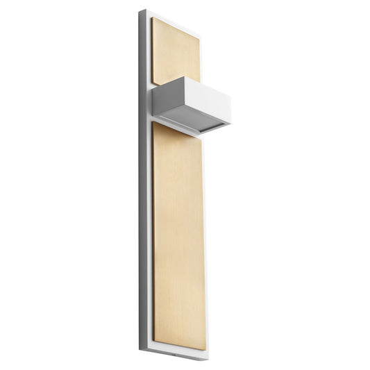 Oxygen Lighting Guapo 2700K Sconce, White/Aged Brass - 3-401-27640