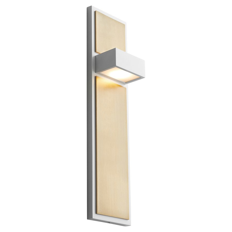 Oxygen Lighting Guapo 2700K Sconce, White/Aged Brass