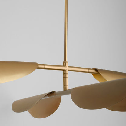 4 Light Chandelier, Aged Brass