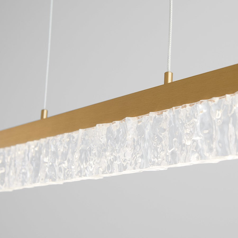 1 Light 40" Pendant, Aged Brass