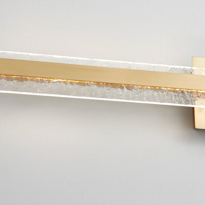 1 Light 36" Bathroom Vanity Light, Aged Brass