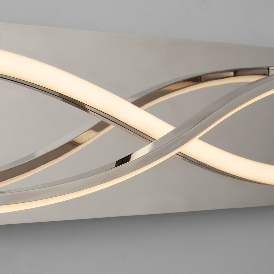 2 Light 22" Bathroom Vanity Light, Polished Nickel