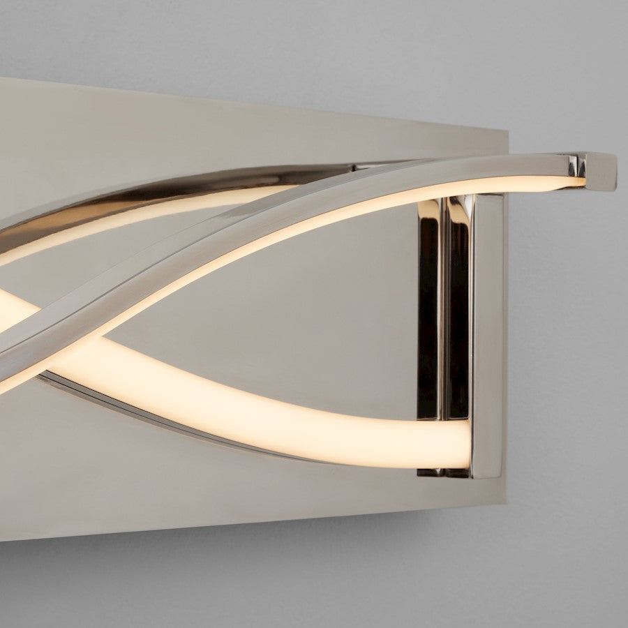 2 Light 22" Bathroom Vanity Light, Polished Nickel