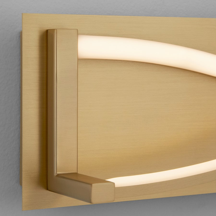 2 Light 22" Bathroom Vanity Light, Aged Brass