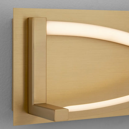 2 Light 22" Bathroom Vanity Light, Aged Brass