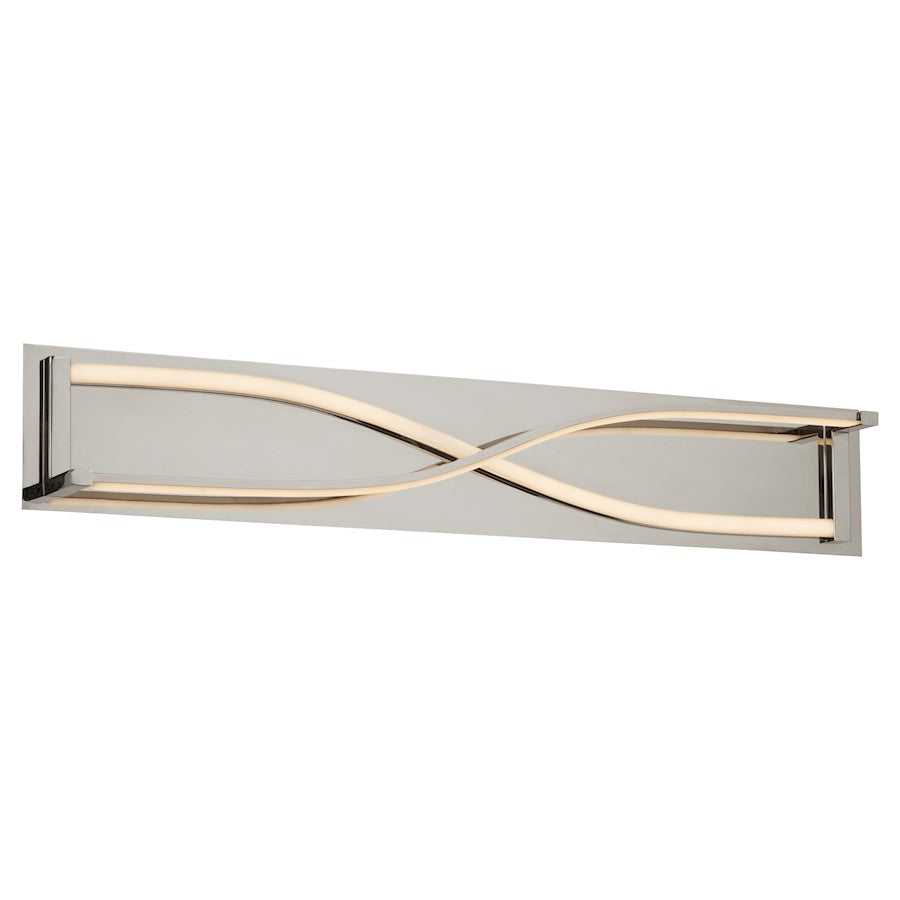 2 Light 34" Bathroom Vanity Light, Polished Nickel