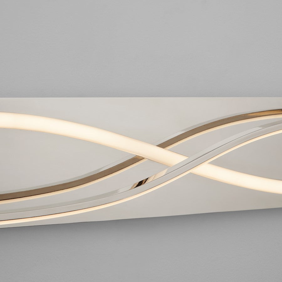 2 Light 34" Bathroom Vanity Light, Polished Nickel