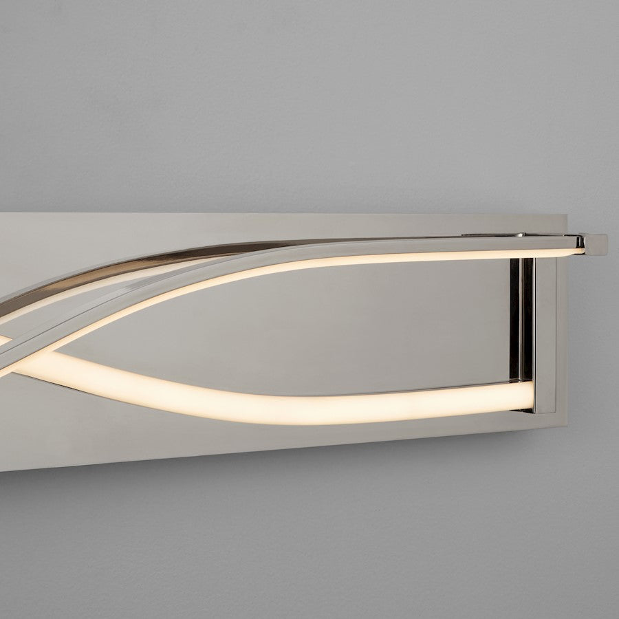 2 Light 34" Bathroom Vanity Light, Polished Nickel