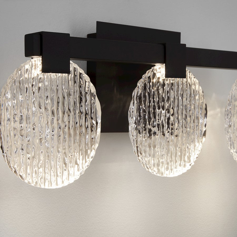 3 Light Bathroom Vanity Light, Black