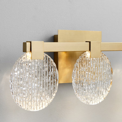 3 Light Bathroom Vanity Light, Aged Brass