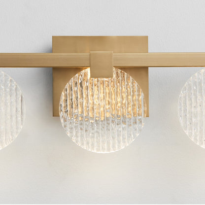 3 Light Bathroom Vanity Light, Aged Brass