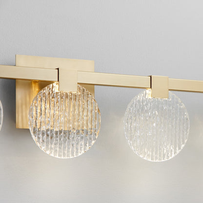 5 Light Bathroom Vanity Light, Aged Brass