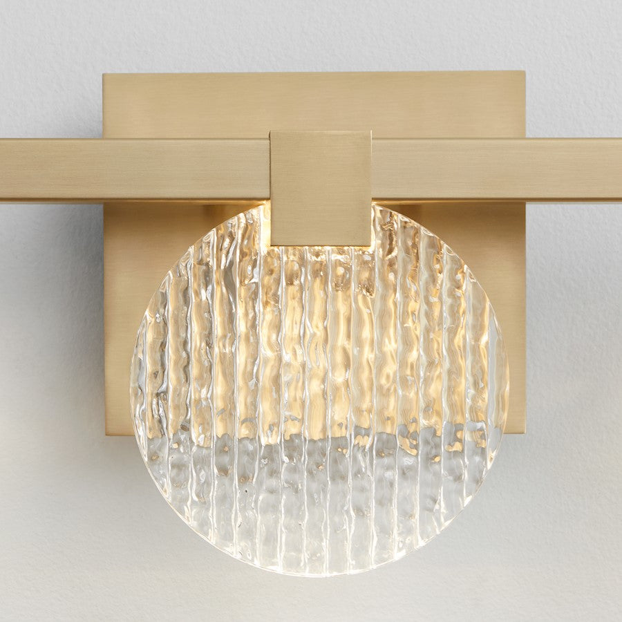 5 Light Bathroom Vanity Light, Aged Brass