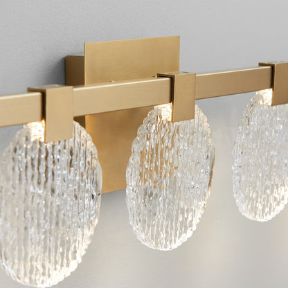 5 Light Bathroom Vanity Light, Aged Brass