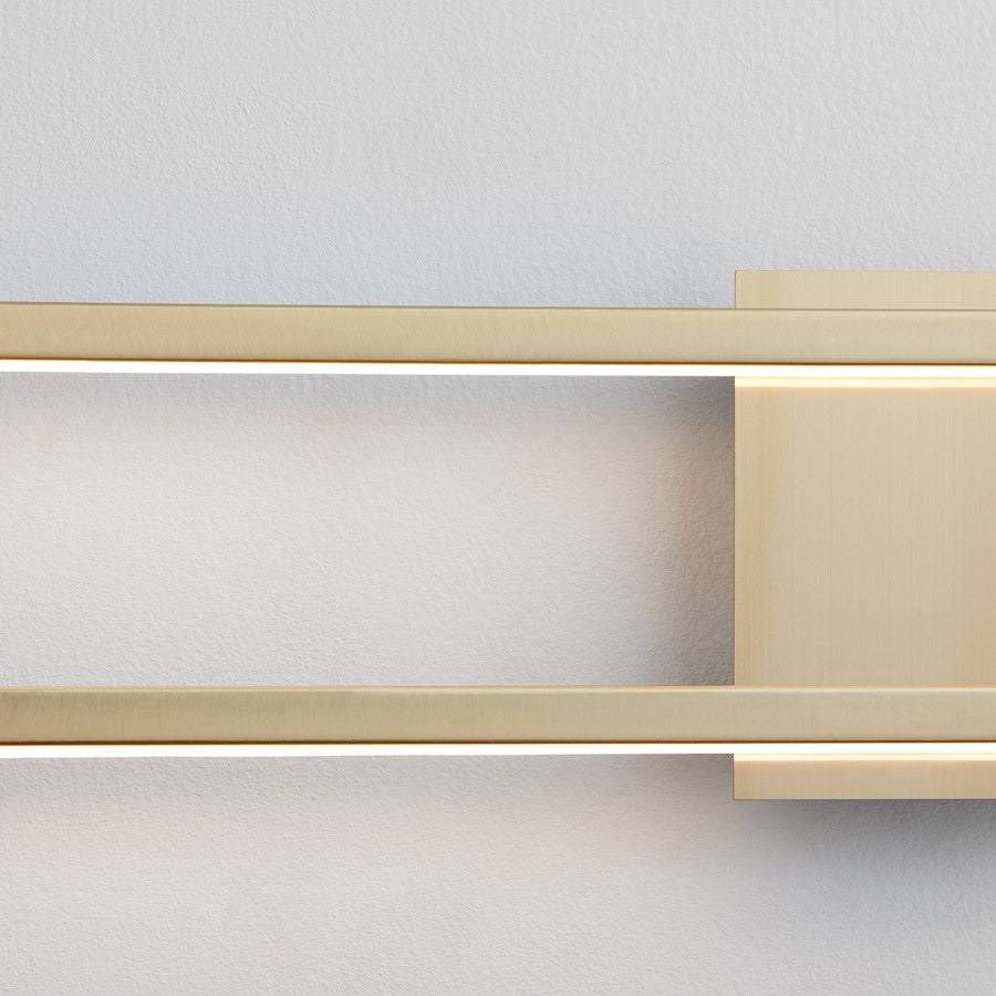 1 Light 25" Bathroom Vanity Light, Aged Brass