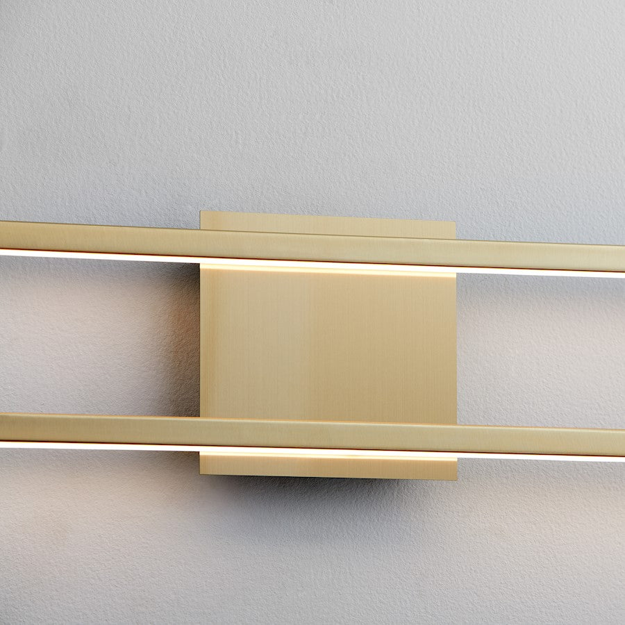 1 Light 25" Bathroom Vanity Light, Aged Brass
