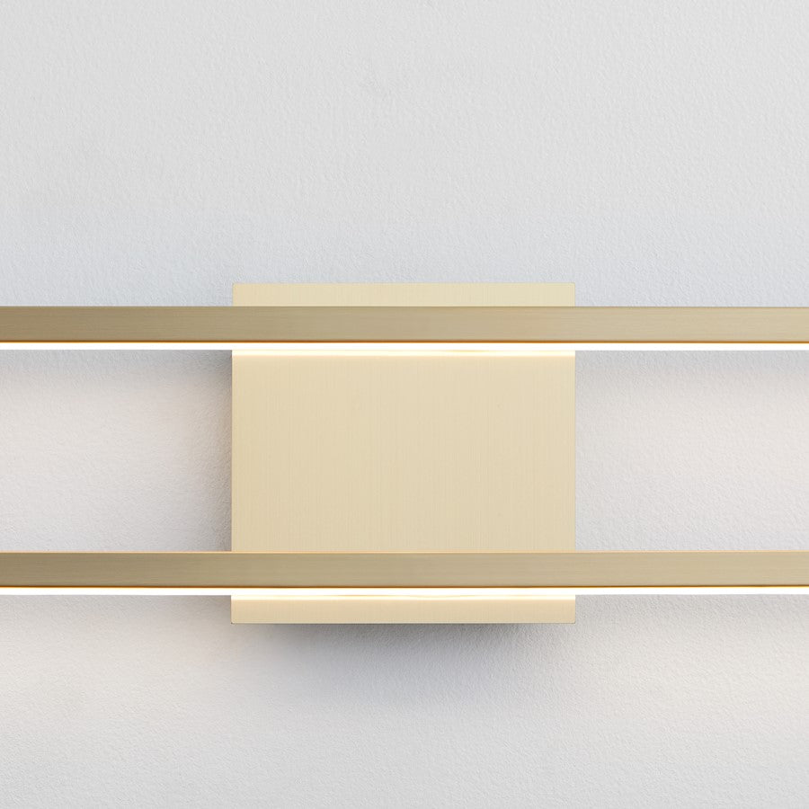 1 Light 36" Bathroom Vanity Light, Aged Brass