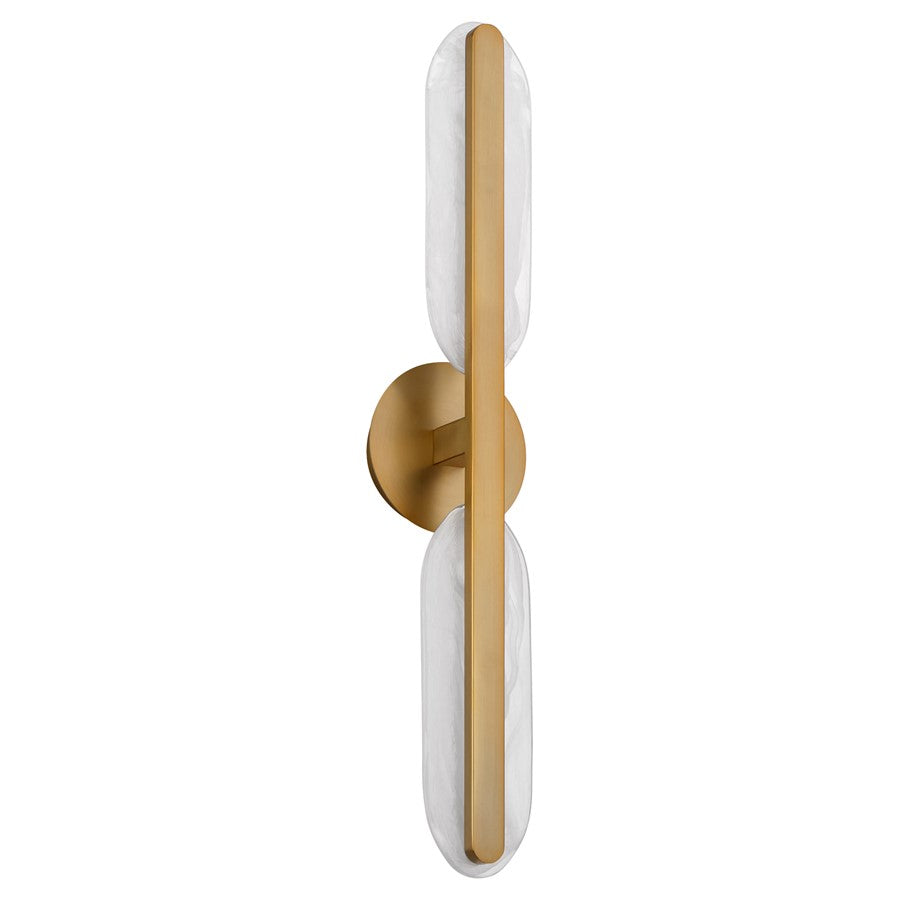 Oxygen Lighting Avian 2Lt 5Cct Vanity, Brushed Brass - 3-5146-56