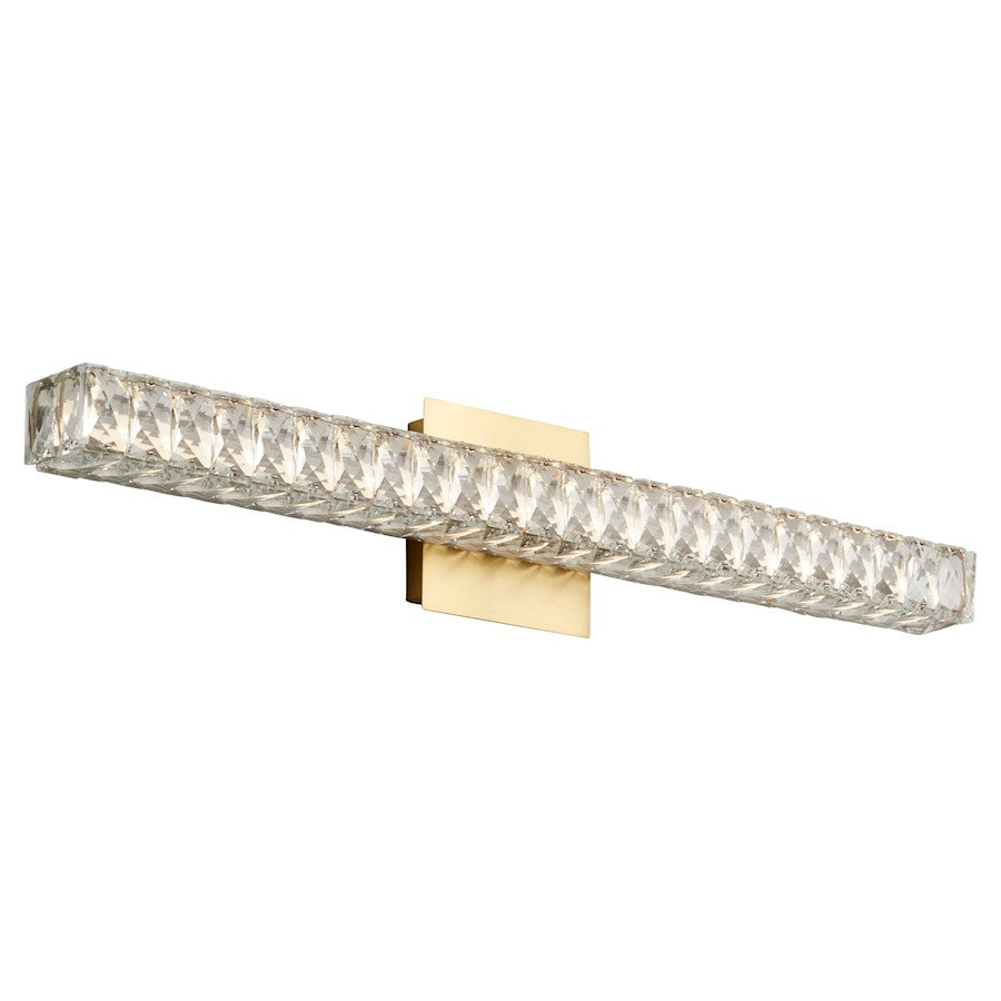 2 Light 30" Bathroom Vanity Light, Aged Brass