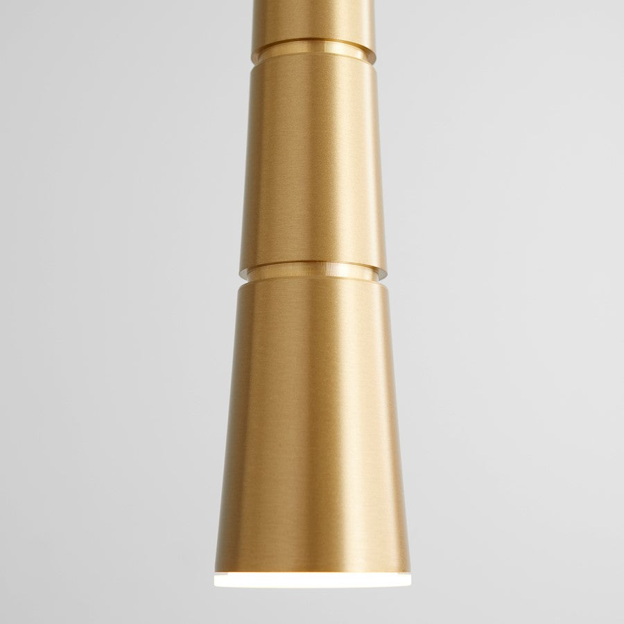 1 Light Pendant, Aged Brass