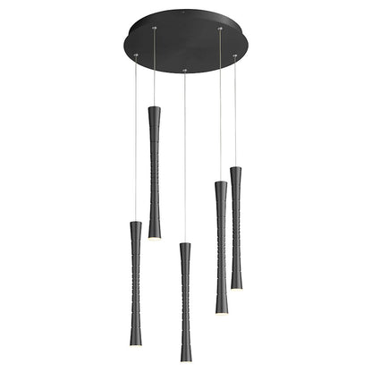 5 Light Pendant, Black