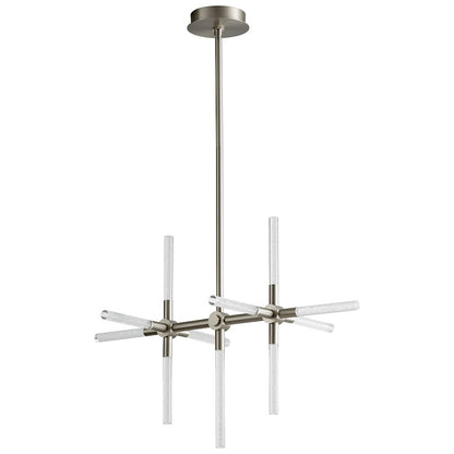 11 Light Led Pendant, Satin Nickel