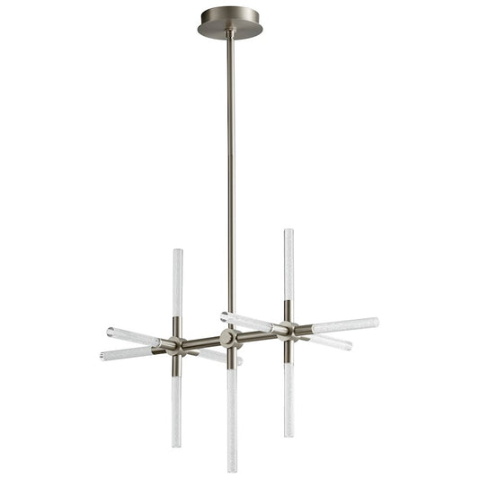 11 Light Led Pendant, Satin Nickel