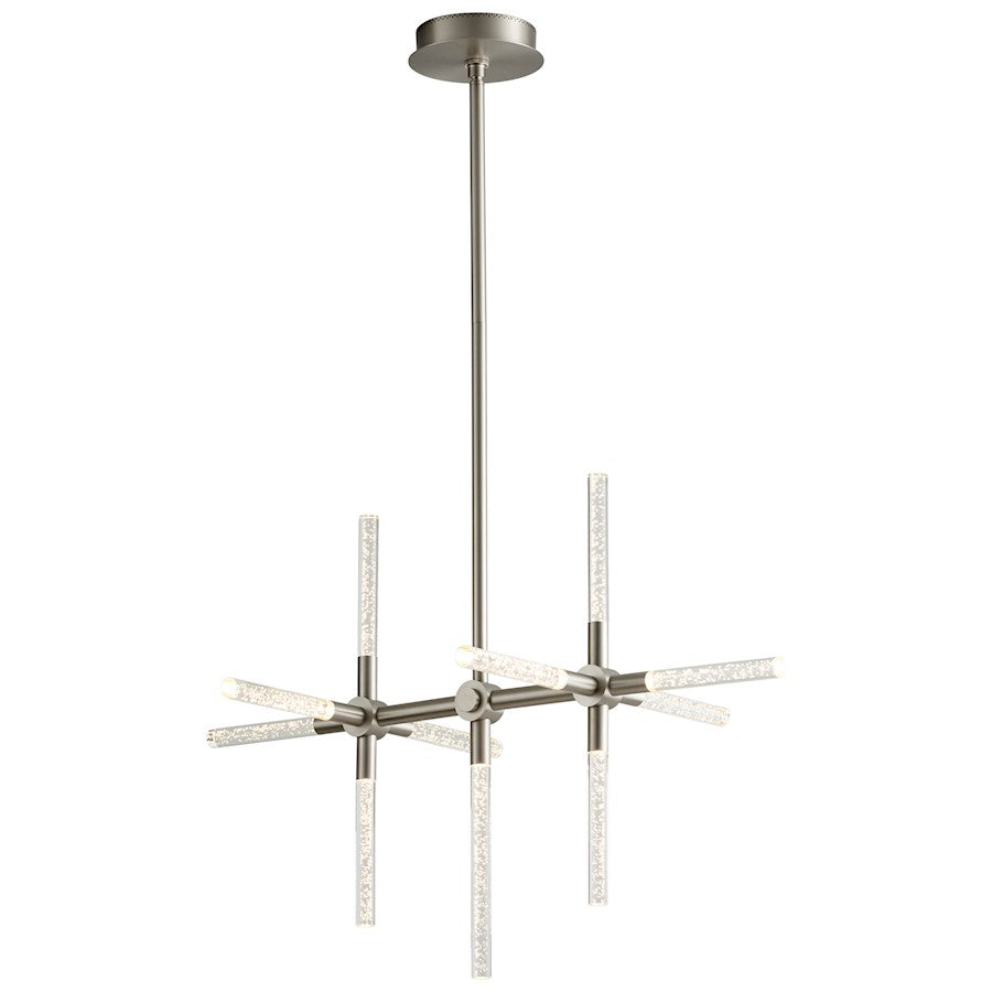11 Light Led Pendant, Satin Nickel