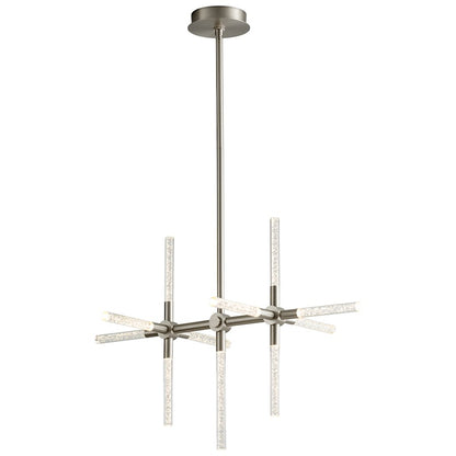 11 Light Led Pendant, Satin Nickel
