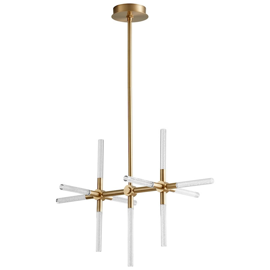 11 Light Led Ceiling Mount, Aged Brass