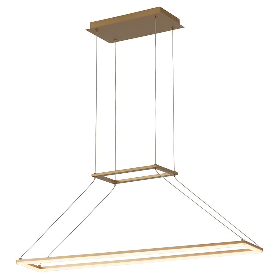 1 Light 35" Pendant, Aged Brass