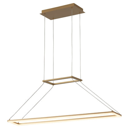 1 Light 35" Pendant, Aged Brass