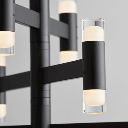 12 Light Chandelier, Black