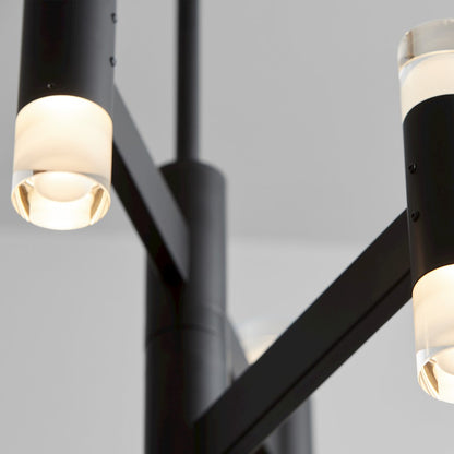 12 Light Chandelier, Black