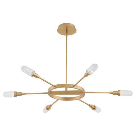 Oxygen Lighting Sperano 44"/6Lt Cct Chandelier, Aged Brass - 3-6118-40