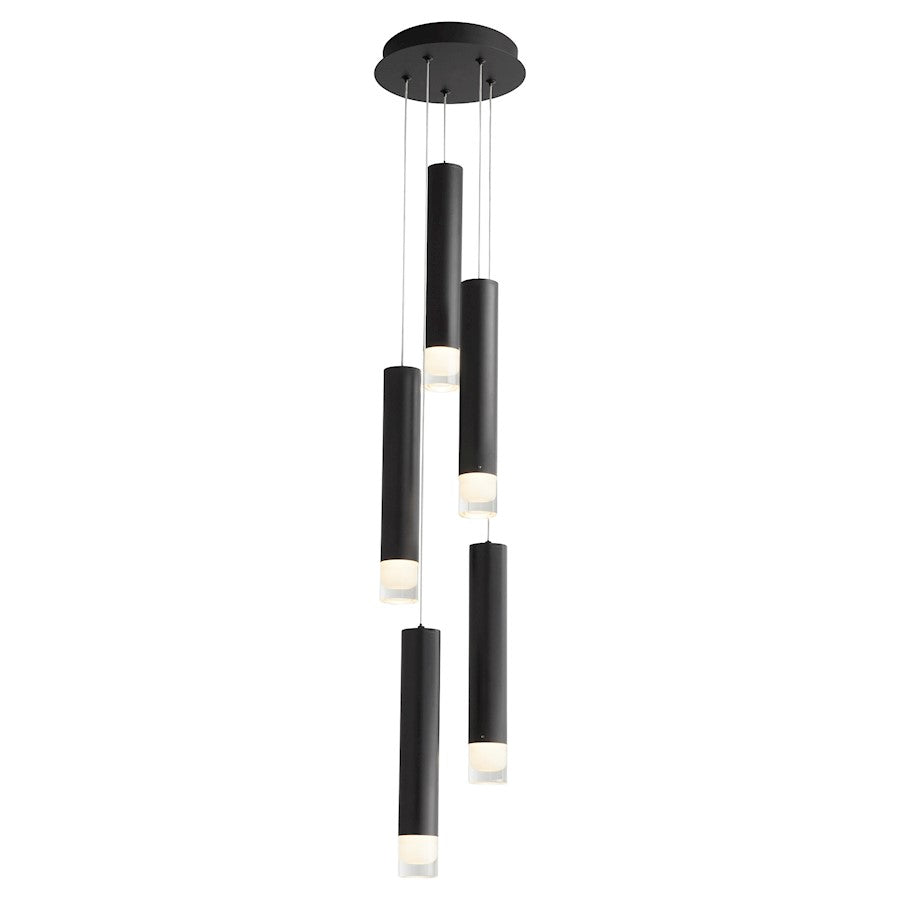5 Light Pendant, Black