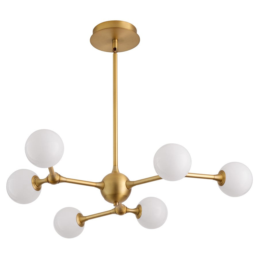 Oxygen Lighting Orbe 6Lt 5Cct Chandelier, Brushed Brass - 3-646-56